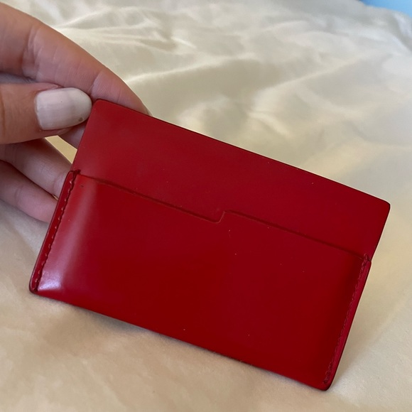 Bottega Veneta Red Leather Card Holder - Picture 13 of 14